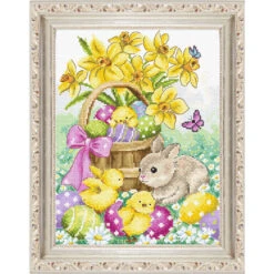 Letistitch Easter Rabbit & Chicks Counted Cross-Stitch Kit
