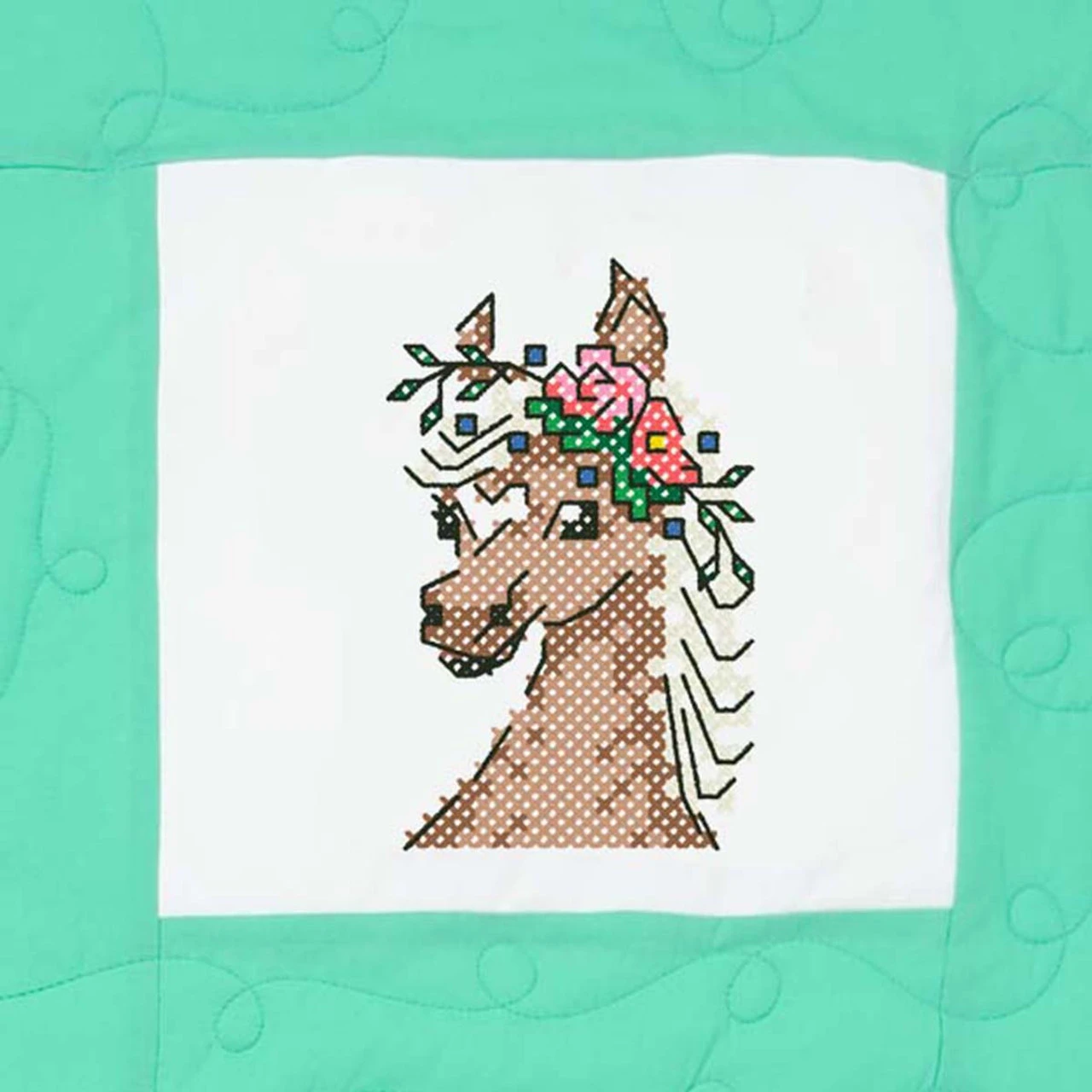 Herrschners Flower Farm Animals Kid's Quilt Blocks Stamped Cross-Stitch 6 Herrschners Flower Farm Animals Kid's Quilt Blocks Stamped Cross-Stitch - Image 4