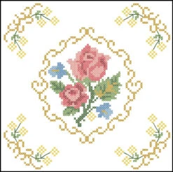 Herrschners Bold Blossoms Quilt Blocks Stamped Cross-Stitch