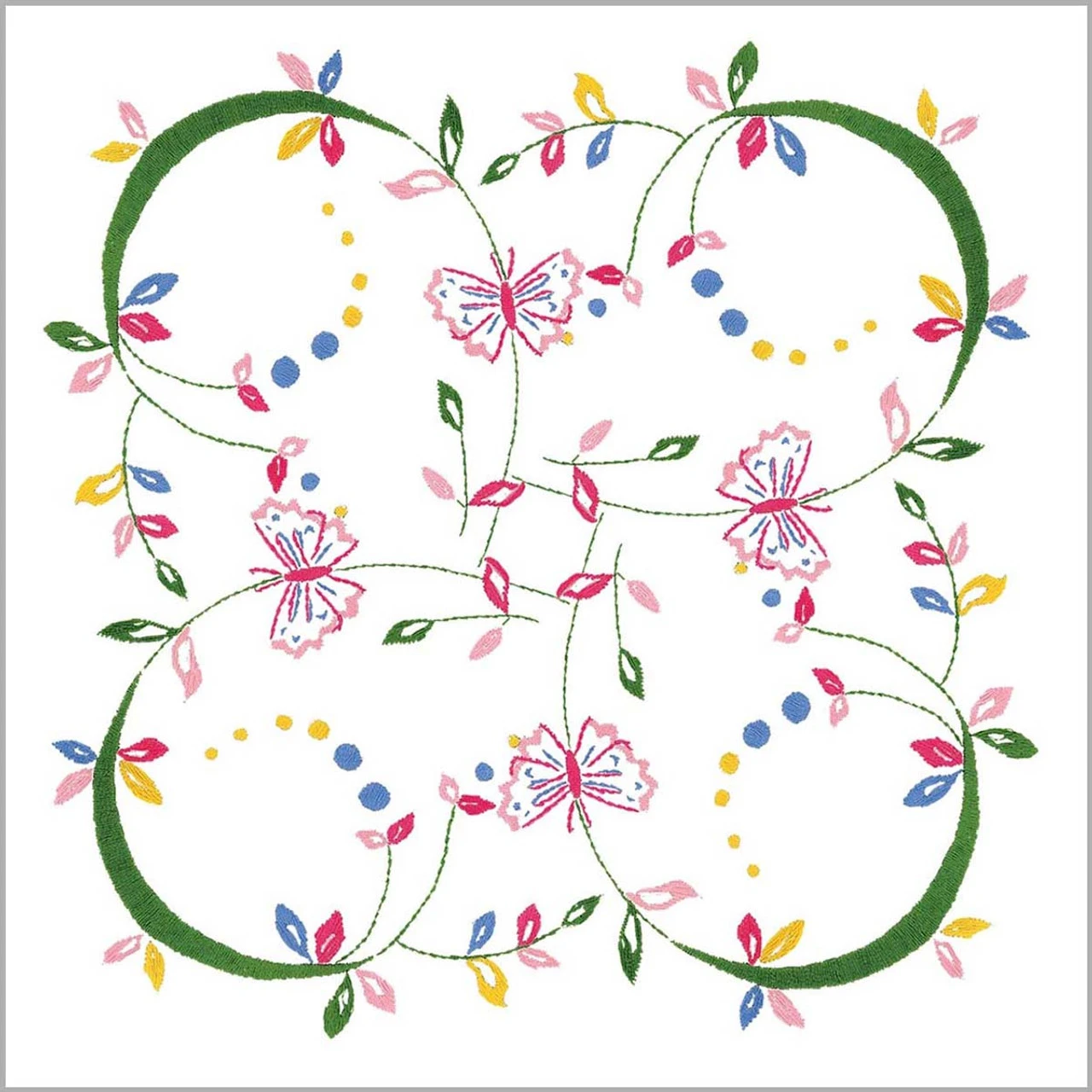 Herrschners Butterfly Wings Quilt Blocks Stamped Embroidery 4 Herrschners Butterfly Wings Quilt Blocks Stamped Embroidery - Image 2