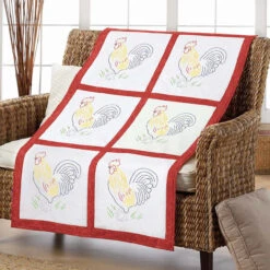 Herrschners Rooster Quilt Blocks Stamped Embroidery -Disney || Prym || Clover Shop 071108 2 64205.1693403896
