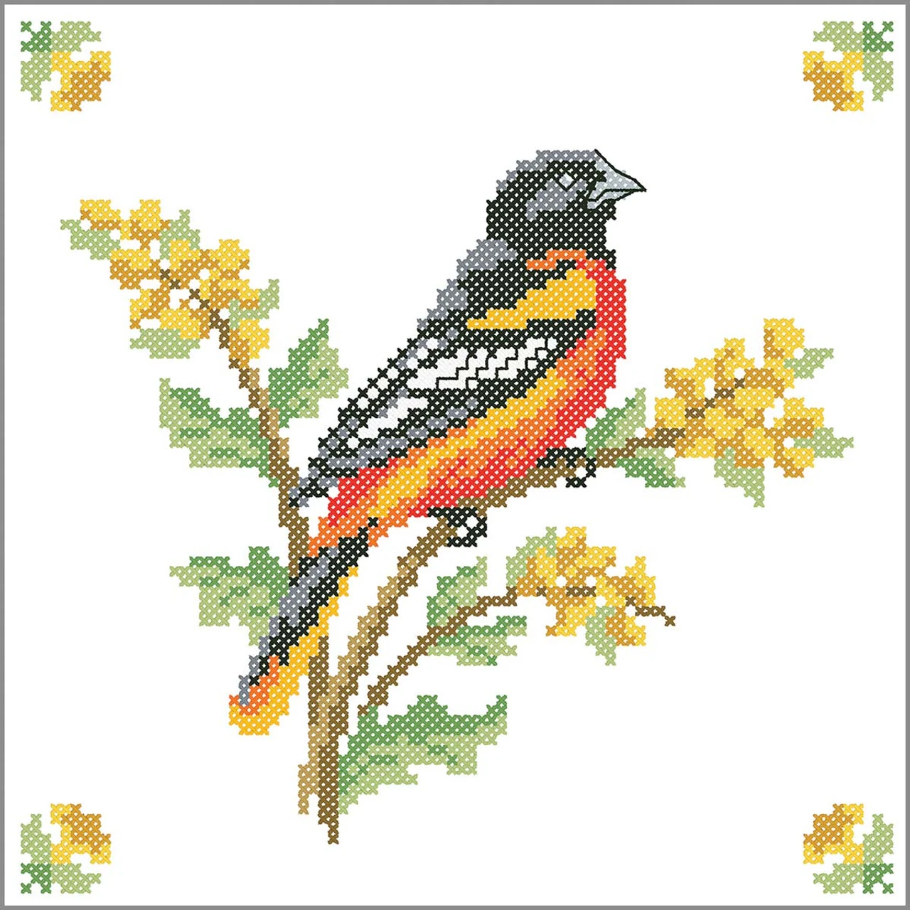 Herrschners Oriole Quilt Blocks Stamped Cross-Stitch 3 Herrschners Oriole Quilt Blocks Stamped Cross-Stitch