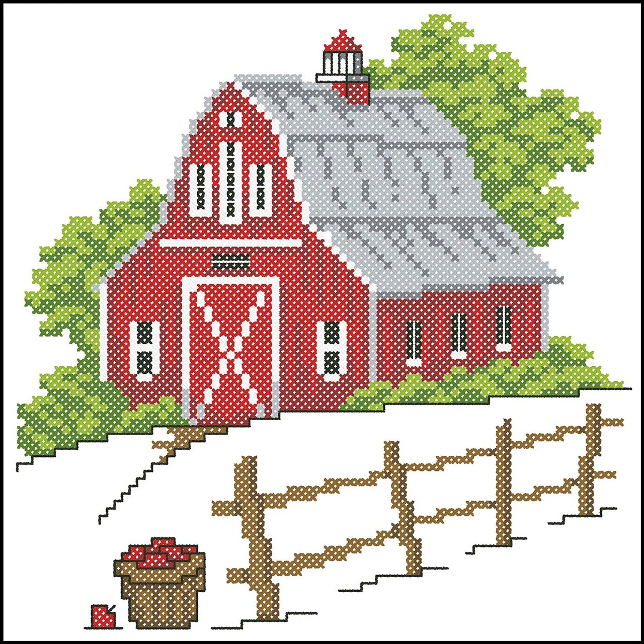 Herrschners Farm Life Quilt Blocks Stamped Cross-Stitch 4 Herrschners Farm Life Quilt Blocks Stamped Cross-Stitch - Image 2