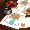 Herrschners Freesia Mason Jar Table Runner And Napkins Stamped Cross-Stitch