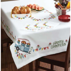 Craftways Happy Trails Table Linens Stamped Cross-Stitch