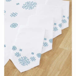 Herrschners Snowy Penguins Napkins Stamped Cross-Stitch
