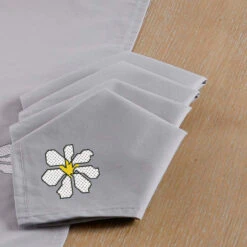 Herrschners Dancing Daisies Napkins Stamped Cross-Stitch