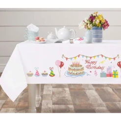 Herrschners Happy Birthday Table Linens Stamped Cross-Stitch