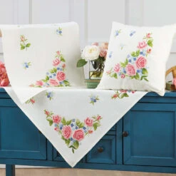 Nob Hill Rose Circle Set Stamped Embroidery