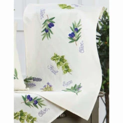 Nob Hill Herbs Table Runner Stamped Embroidery Kit
