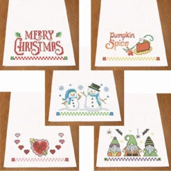 Herrschners Holiday Collection Table Runners Stamped Cross-Stitch