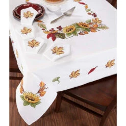 Craftways Autumn Glory Table Linens Stamped Cross-Stitch