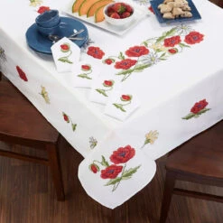Herrschners Summer Glory Table Linens Stamped Cross-Stitch