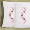 Herrschners Alma Pillowcase Pair Stamped Embroidery
