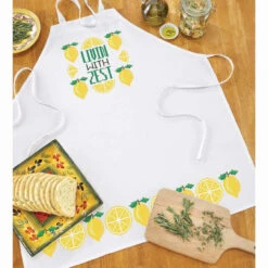 Herrschners Livin' With Zest Apron Stamped Cross-Stitch