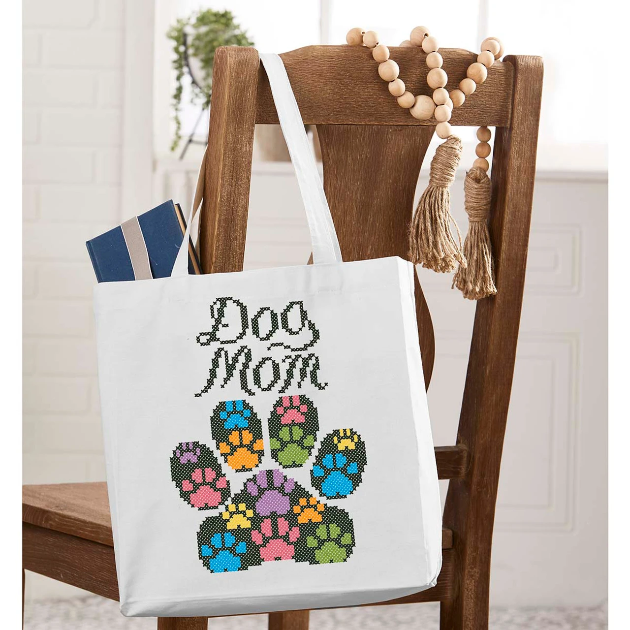 Herrschners Dog Mom Tote Bag Stamped Cross-Stitch Kit 3 Herrschners Dog Mom Tote Bag Stamped Cross-Stitch Kit