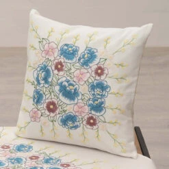 Nob Hill Calming Floral Pillow Cover Stamped Embroidery Kit