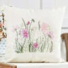 Nob Hill Purple & Pink Flowers Pillow Cover Stamped Cross-Stitch Kit -Disney || Prym || Clover Shop 141395 64605.1693414431