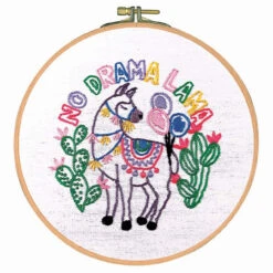 Craftways No Drama Llama Hoop Stamped Embroidery Kit