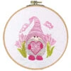 Craftways Pink Gnome Love Heart Hoop Stamped Embroidery Kit -Disney || Prym || Clover Shop 141532 66570.1693414673