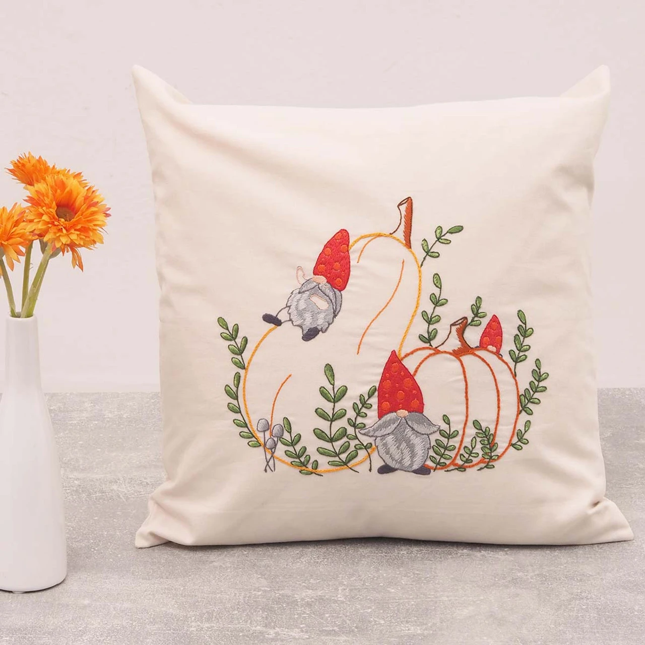 Craftways Gnome Sweet Gnome Pillows Stamped Embroidery Kit 4 Craftways Gnome Sweet Gnome Pillows Stamped Embroidery Kit - Image 2