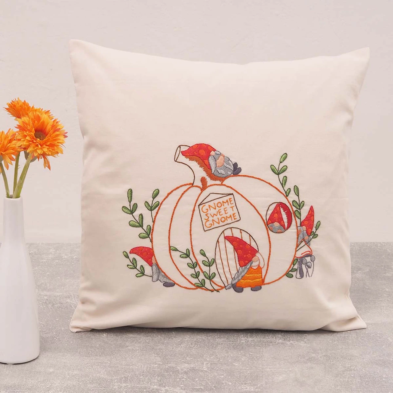 Craftways Gnome Sweet Gnome Pillows Stamped Embroidery Kit 5 Craftways Gnome Sweet Gnome Pillows Stamped Embroidery Kit - Image 3