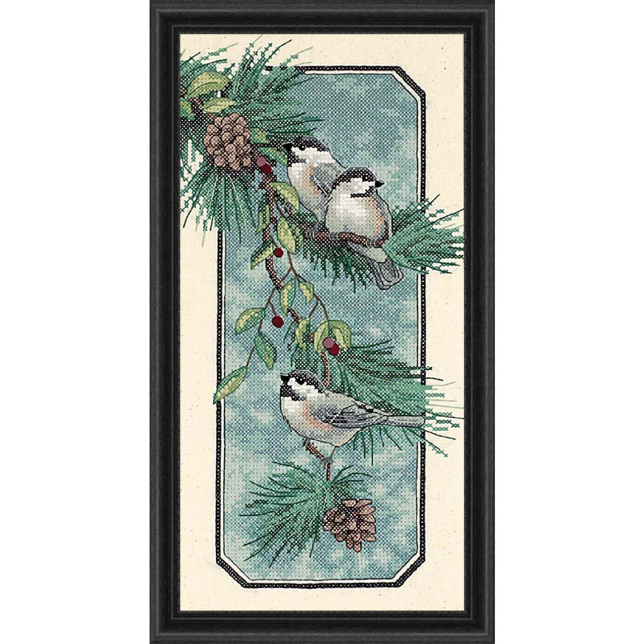 Dimensions Chickadees On A Branch Stamped Cross-Stitch Kit 3 Dimensions Chickadees On A Branch Stamped Cross-Stitch Kit