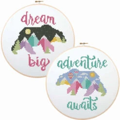 Herrschners Big Adventures Hoops Stamped Cross-Stitch Kit