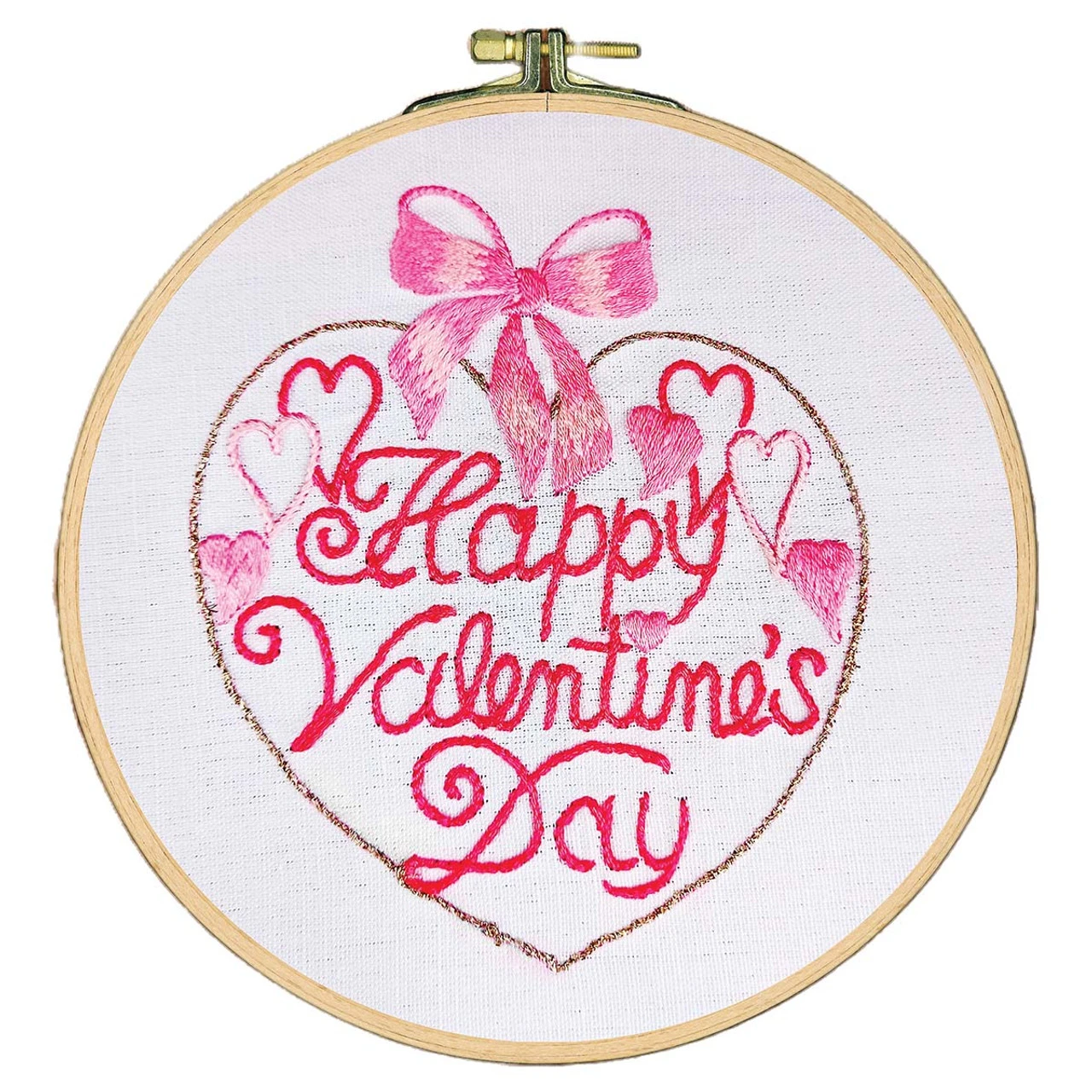 Craftways Happy Valentine's Hoop Stamped Embroidery Kit 3 Craftways Happy Valentine's Hoop Stamped Embroidery Kit