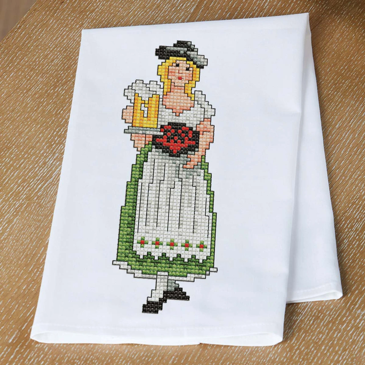 Herrschners Oktoberfest Dirndl Towel Stamped Cross-Stitch Kit 3 Herrschners Oktoberfest Dirndl Towel Stamped Cross-Stitch Kit