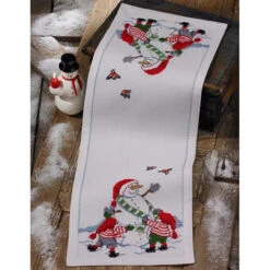 Permin Snowman & Friends Table Runner Counted Cross-Stitch Kit