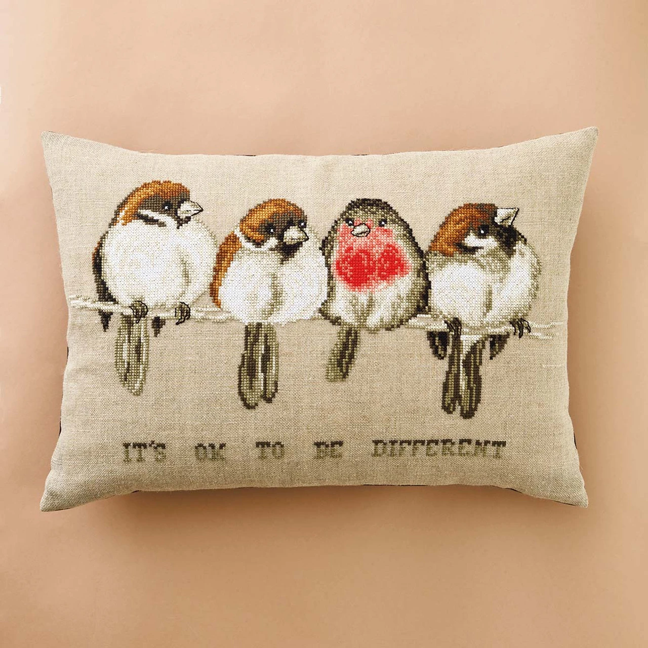 Permin Okay To Be Different Pillow Cover Counted Cross-Stitch Kit 4 Permin Okay To Be Different Pillow Cover Counted Cross-Stitch Kit - Image 2