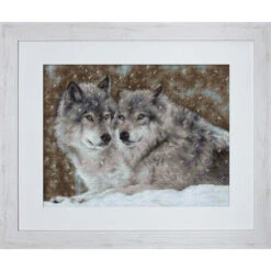 Luca-S Two Wolves Counted Cross-Stitch Kit