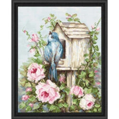 Luca-S Bird House & Roses Counted Cross-Stitch Kit
