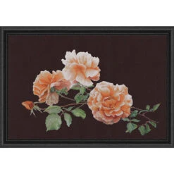 Thea Gouverneur Delicate Peach Blooms Counted Cross-Stitch Kit