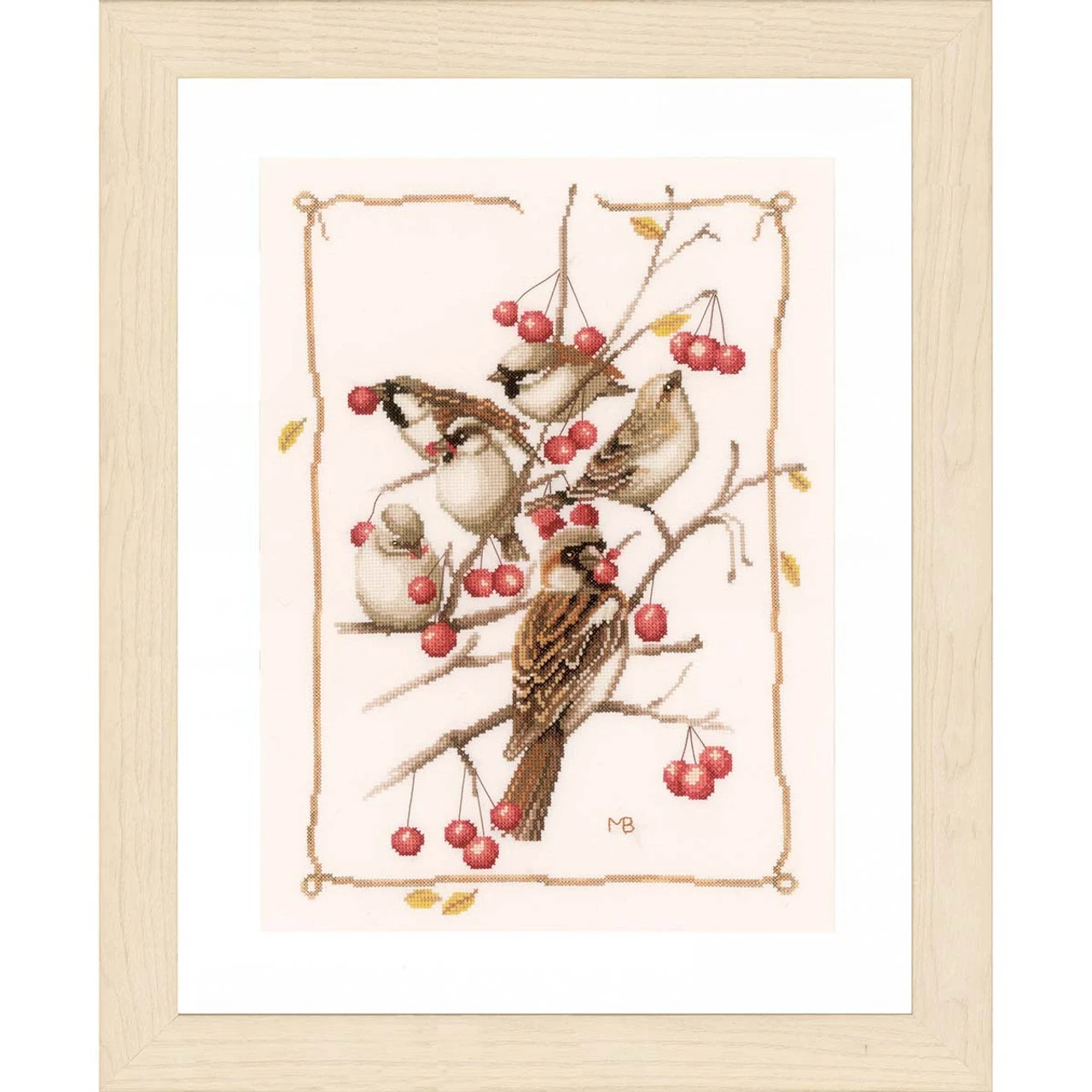 Lanarte Sparrows And Currant Counted Cross-Stitch Kit 3 Lanarte Sparrows And Currant Counted Cross-Stitch Kit