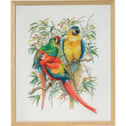 Eva Rosenstand Parrots I Linen Counted Cross-Stitch Kit