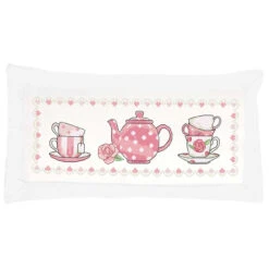 Herrschners You, Me, & Tea Pillow Cover Counted Cross-Stitch Kit