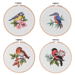 Craftways Seasonal Bird Hoop Set Counted Cross-Stitch