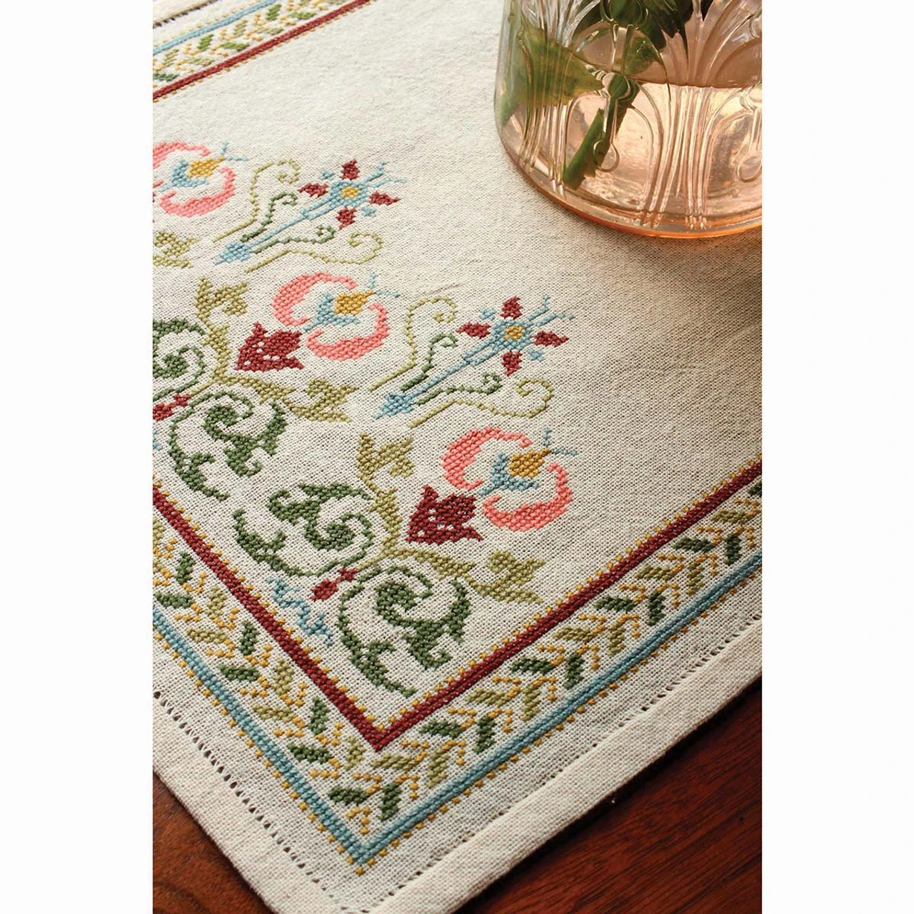 Avlea Folk Embroidery Arcadian Peony Table Runner Counted Cross-Stitch Kit 3 Avlea Folk Embroidery Arcadian Peony Table Runner Counted Cross-Stitch Kit
