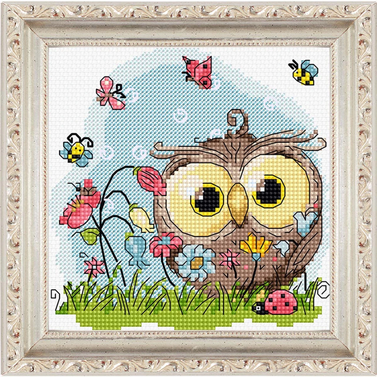 Luca-S Happy Owl Counted Cross-Stitch Kit 3 Luca-S Happy Owl Counted Cross-Stitch Kit