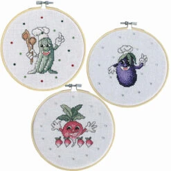 Craftways Vegetables Hoop Set Counted Cross-Stitch