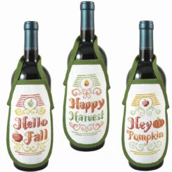 Herrschners Happy Harvest Bottle Aprons Counted Cross-Stitch Kit