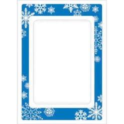 Herrschners Tri-fold Card Set Of 12 - Blue Snowflake Counted Cross-Stitch