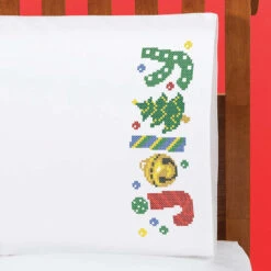 Herrschners Jolly Holiday Pillowcase Set Stamped Cross-Stitch -Disney || Prym || Clover Shop 540794 2 21958.1693463414