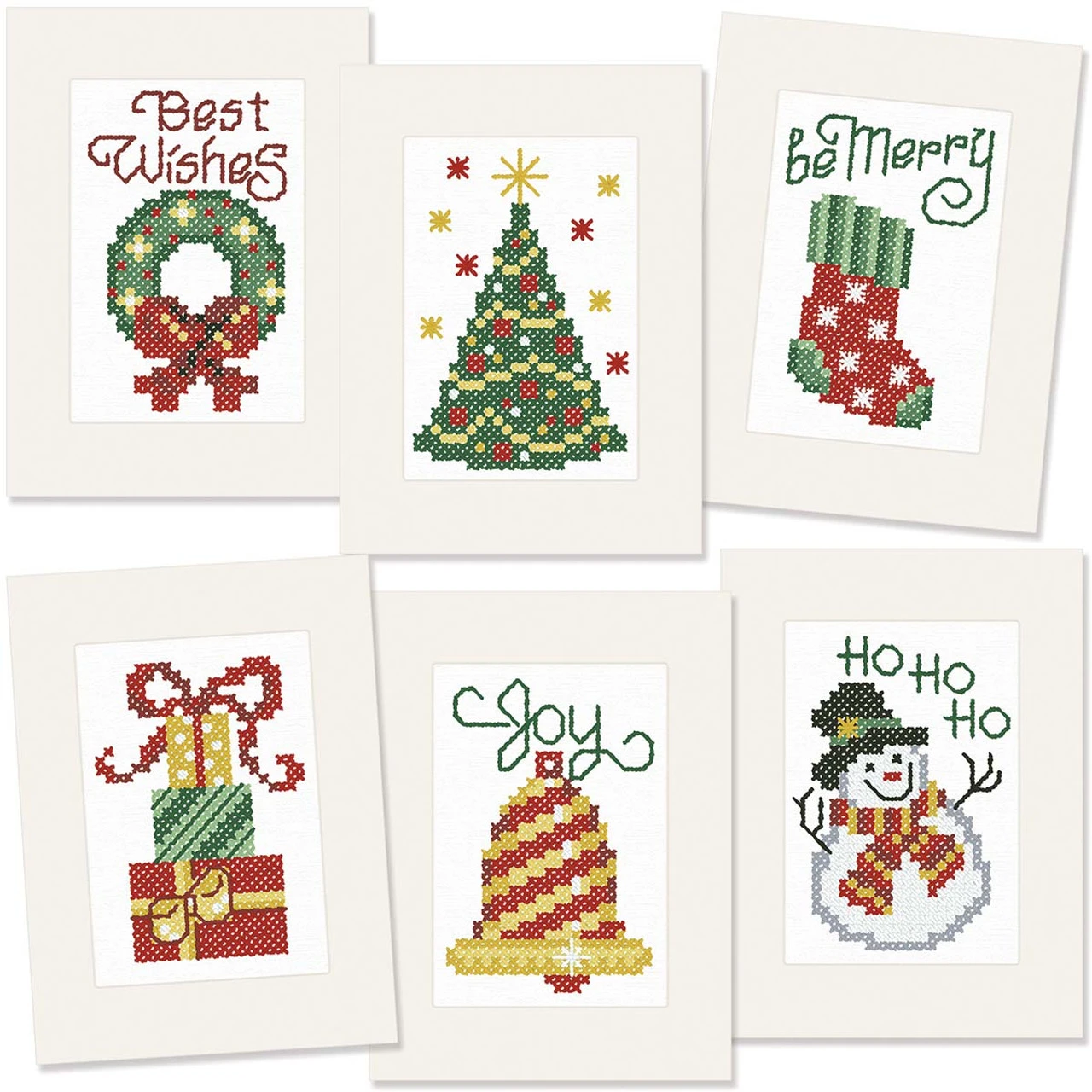 Herrschners Christmas Greeting Cards Stamped Cross-Stitch Kit 3 Herrschners Christmas Greeting Cards Stamped Cross-Stitch Kit