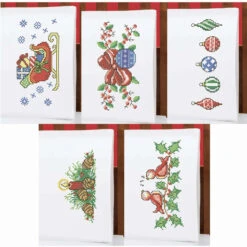 Herrschners Homespun Holiday Pillowcase Collection Stamped Cross-Stitch