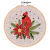 Craftways Cardinal With Poinsettia Hoop Stamped Embroidery Kit -Disney || Prym || Clover Shop 541271 13129.1693463743