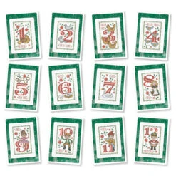 Herrschners 12 Days Christmas Cards Counted Cross-Stitch Kit