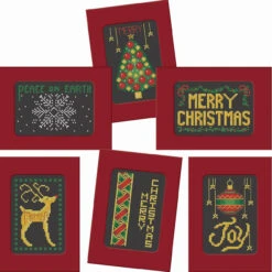 Herrschners Joy Of Christmas Greeting Cards Counted Cross-Stitch Kit
